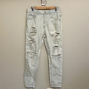 Distressed Light Blue Jeans, Women’s size 32, 30” inseam